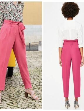 Boden Melina Paperbag Pants Pink Size 8